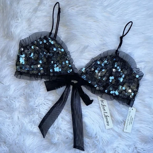 For Love & Lemons • Sequin Embellished Christelle Bralette Top - Picture 3 of 12